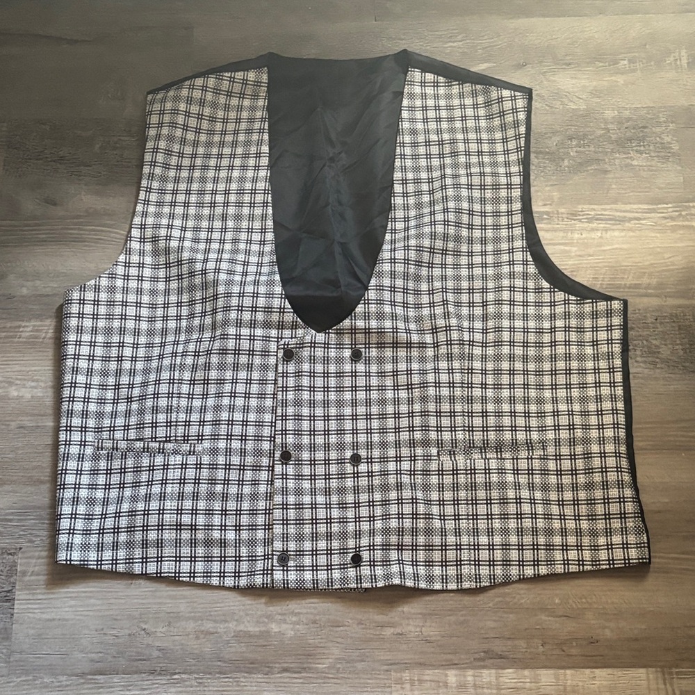 Manfinity Mode Men’s Plaid Double- Breasted Waistcoat Vest